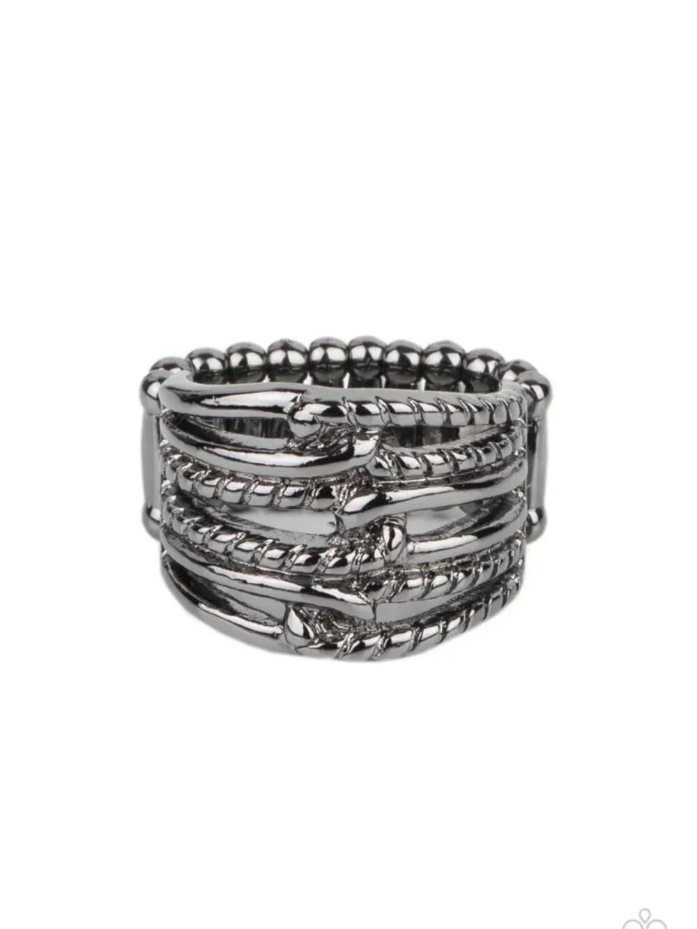 Paparazzi Jewelry Accessories - Crossing Signals - Black Ring - Vintage